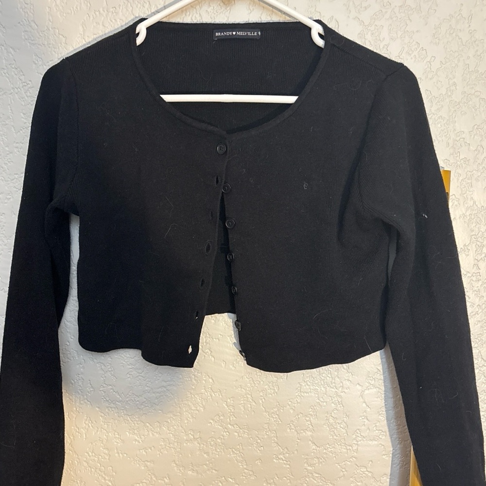 Brandy Melville Black Cropped Cardigan